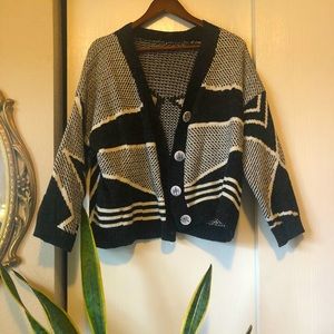 4 for $30 | b&w geo print cardigan